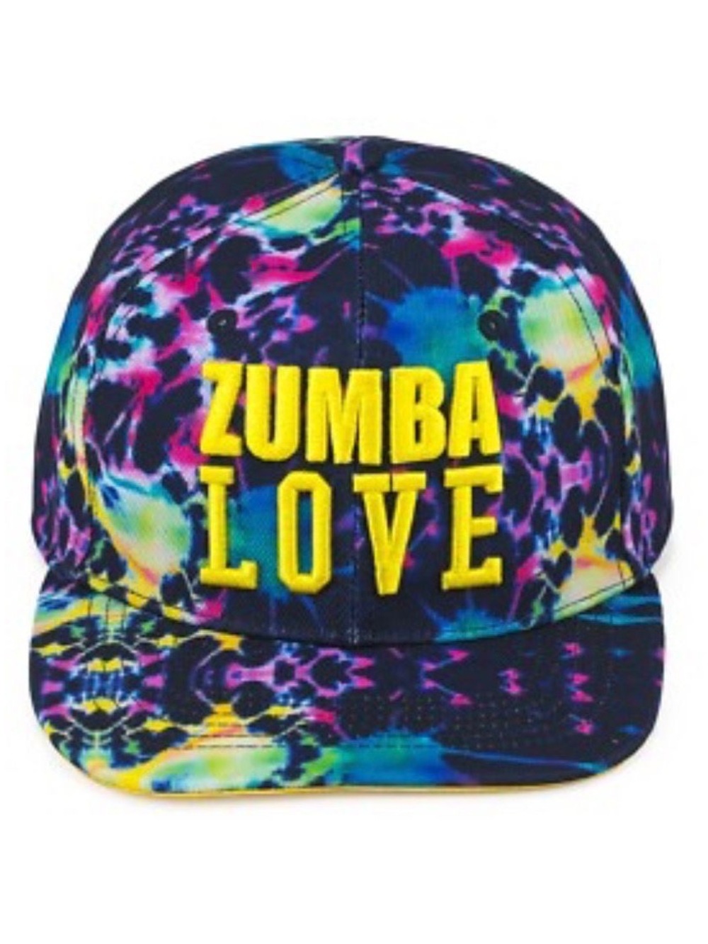 Zumba Tie Dye Baseball Cap Adjustable Multicolor Yellow One Size Men Fitness